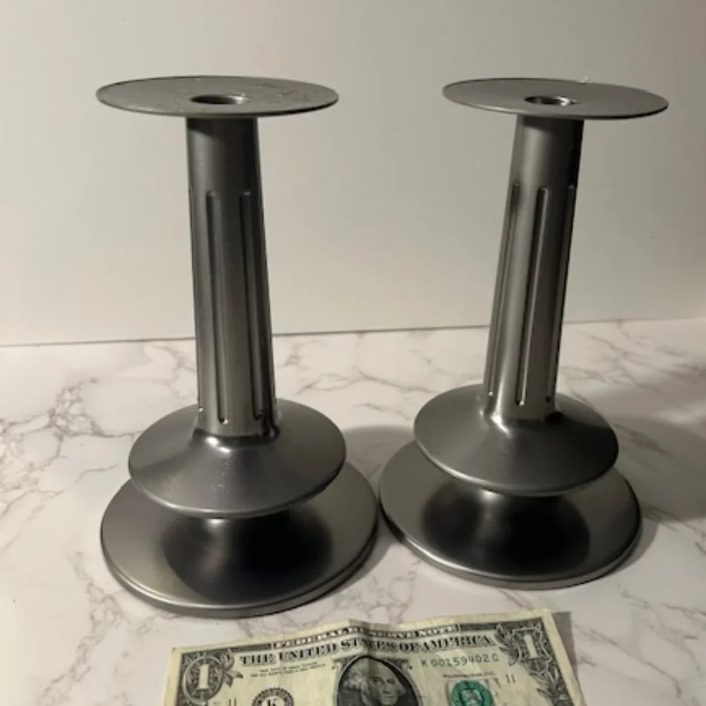 IKEA Silver Metal Candle Holders